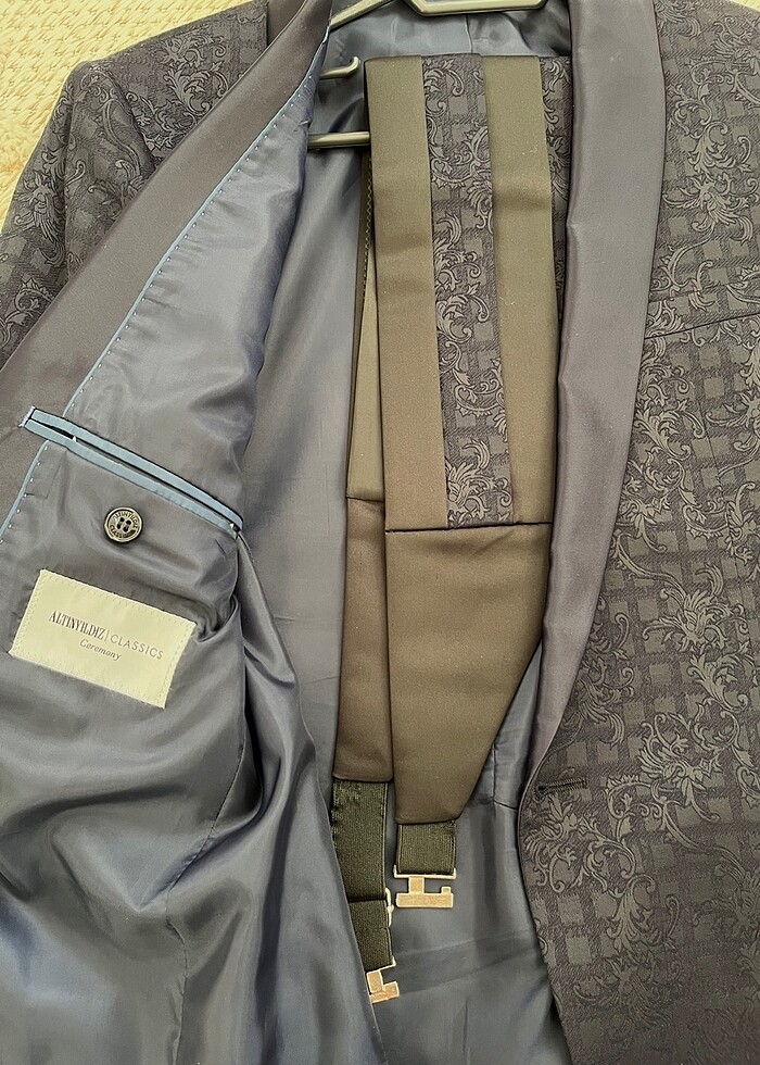 Altınyıldız smokin ceket pantolon kuşak papyon - Görsel 4