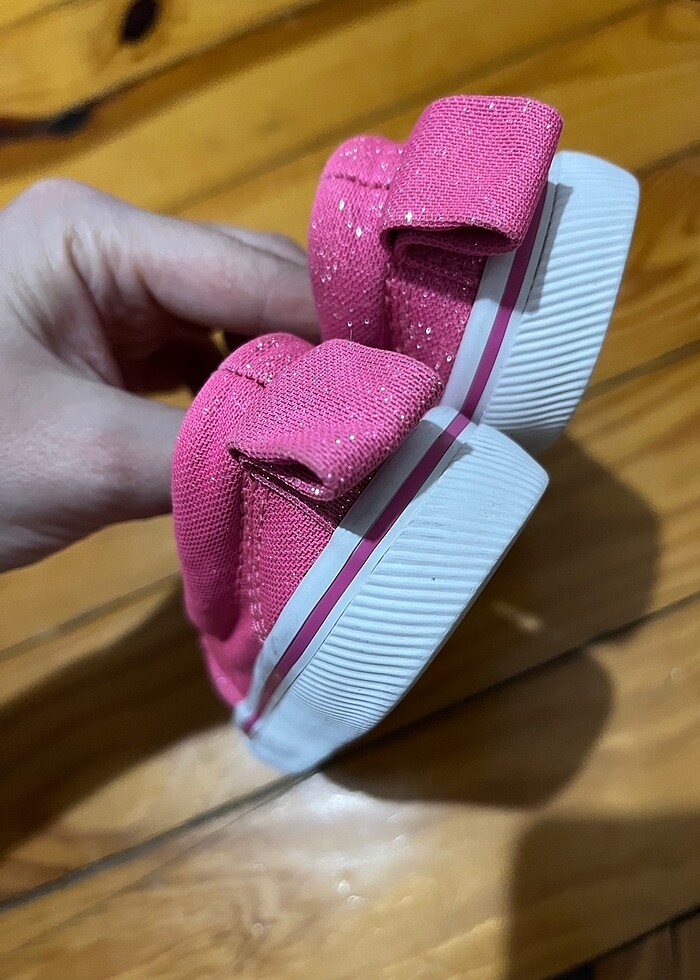 H&M pembe simli sneakers spor ayakkabı - Görsel 4