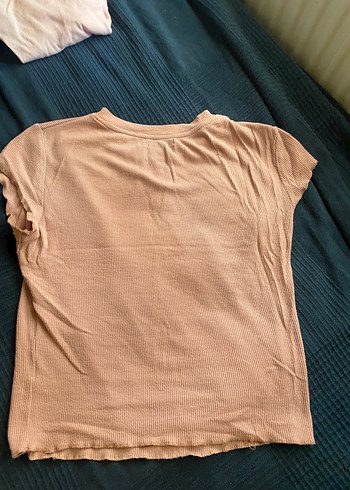 Bershka Bej Kısa Kollu Kadın Keten Tişört