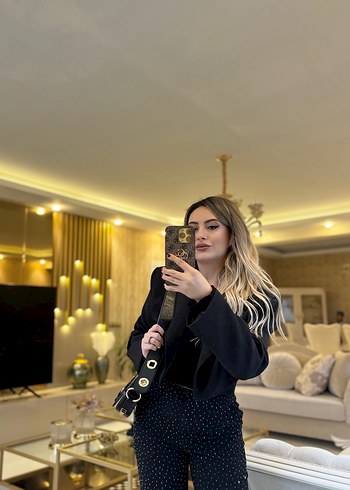 diğer Beden siyah Renk Kadın Siyah saten Mini Blazer