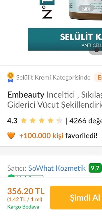 Diğer İnceltici sıklaştırıcı ve selülit giderici