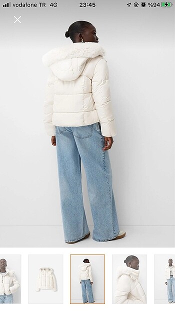 m Beden Bershka beyaz mont