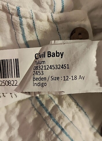 1 Yaş Beden Yazlık tulum