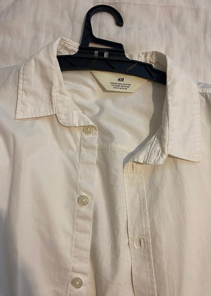 H&M beyaz gömlek 12-13 yaş yeni - Görsel 3