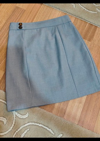 Mango Gri Kumaş Mini Etek - Görsel 6