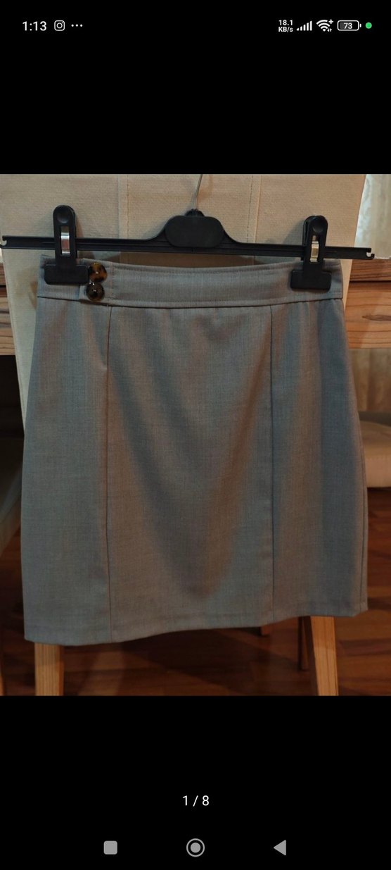 Mango Gri Kumaş Mini Etek - Görsel 4