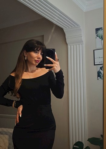 Lindex Koyu Siyah Omuz Açık Badi - Görsel 2