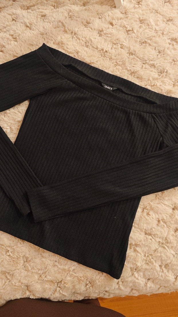 Lindex Koyu Siyah Omuz Açık Badi - Görsel 3