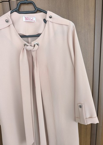 pudra pembesi Uzun Hamile Ofis Kabanı - Görsel 4