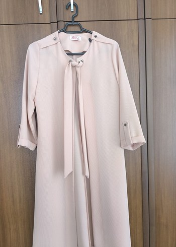 pudra pembesi Uzun Hamile Ofis Kabanı - Görsel 2