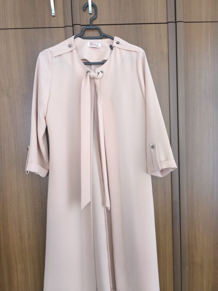 pudra pembesi Uzun Hamile Ofis Kabanı - Görsel 2