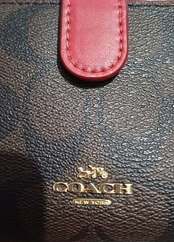 Beden bordo Renk COACH DERİ CÜZDAN ORJİNAL HAFIF DEFOLU