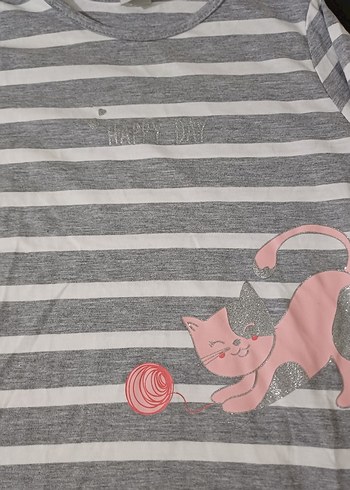 LCW Kız Çocuk Gri Pamuklu Uzun Kollu Tişört - Görsel 2