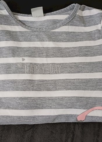 LCW Kız Çocuk Gri Pamuklu Uzun Kollu Tişört - Görsel 5