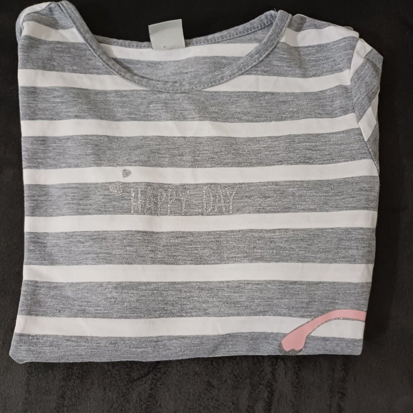 LCW Kız Çocuk Gri Pamuklu Uzun Kollu Tişört - Görsel 5