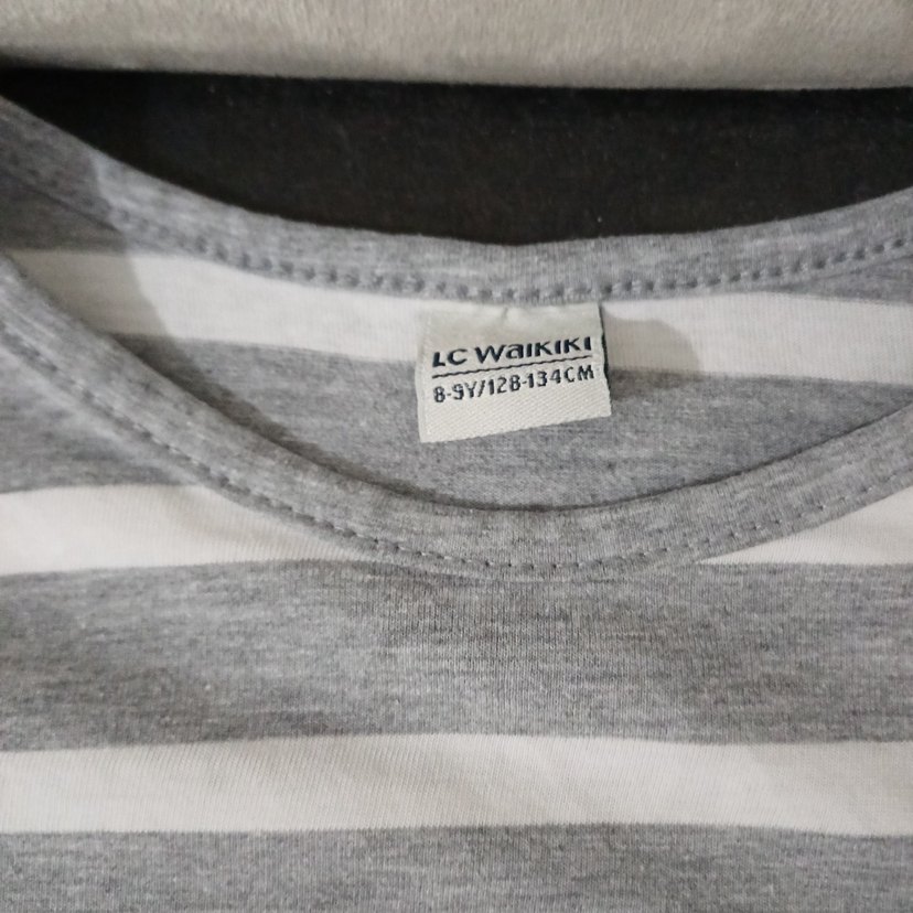 LCW Kız Çocuk Gri Pamuklu Uzun Kollu Tişört - Görsel 3