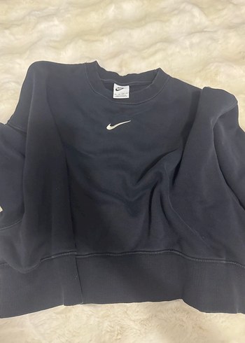 s Beden Siyah Kadın Oversize Bisiklet Yaka Sweatshirt