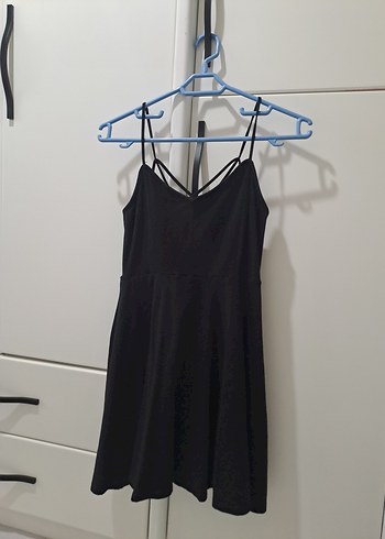Siyah Askılı Mini Elbise