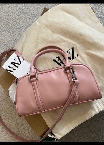 Pembe Deri Kadın zara Omuz Çantası