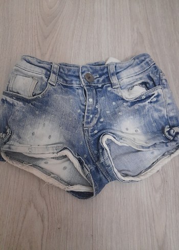Kız Çocuk Mavi Denim Mini Şort