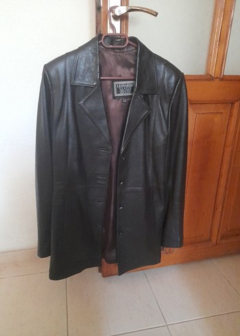 Kahverengi Deri Kadın Ceket - Görsel 3