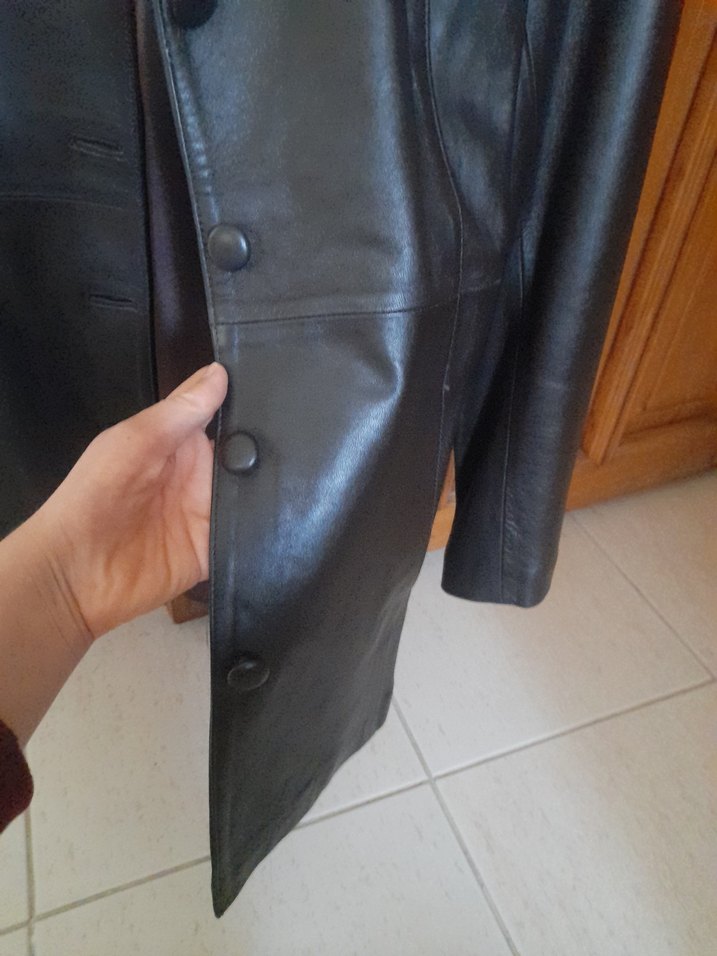 Kahverengi Deri Kadın Ceket - Görsel 4