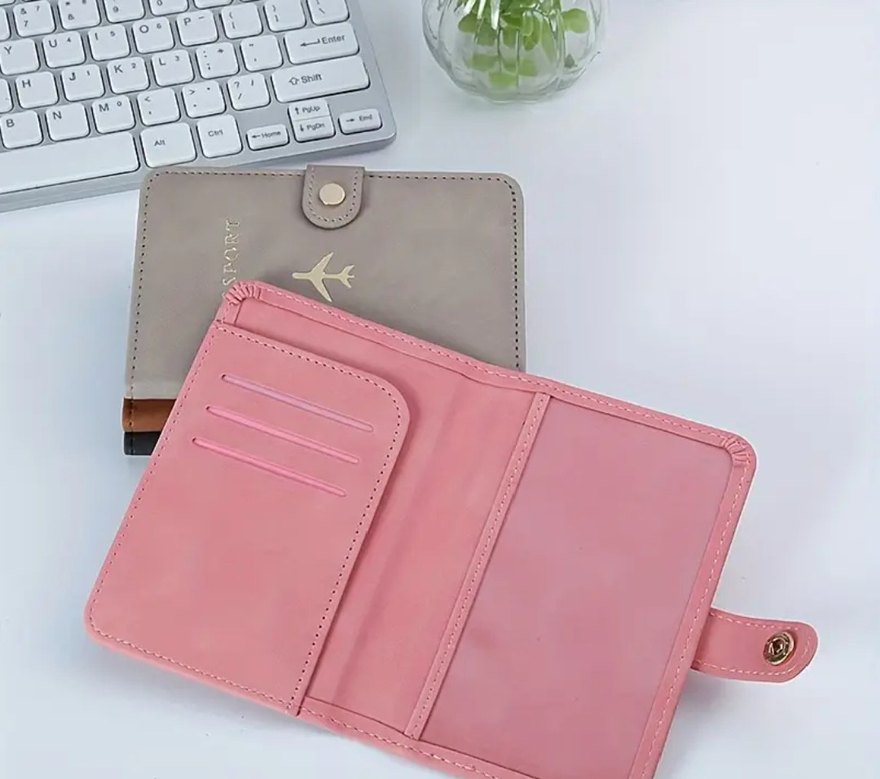 Dünya Haritalı Pembe Pasaport Kılıfı - Görsel 2