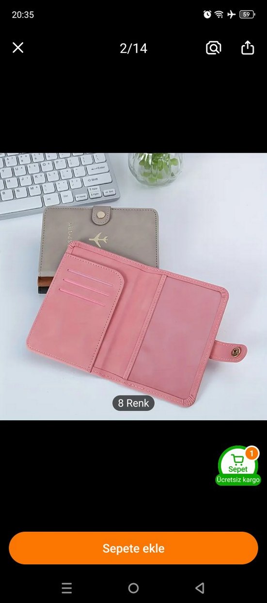 Dünya Haritalı Pembe Pasaport Kılıfı - Görsel 3