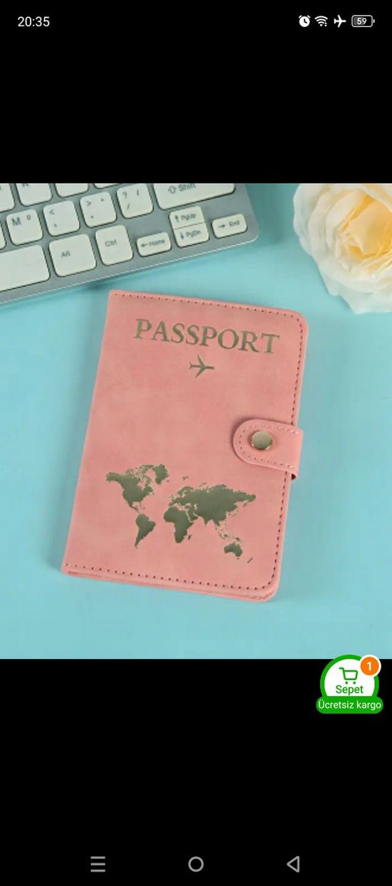 Dünya Haritalı Pembe Pasaport Kılıfı - Görsel 4
