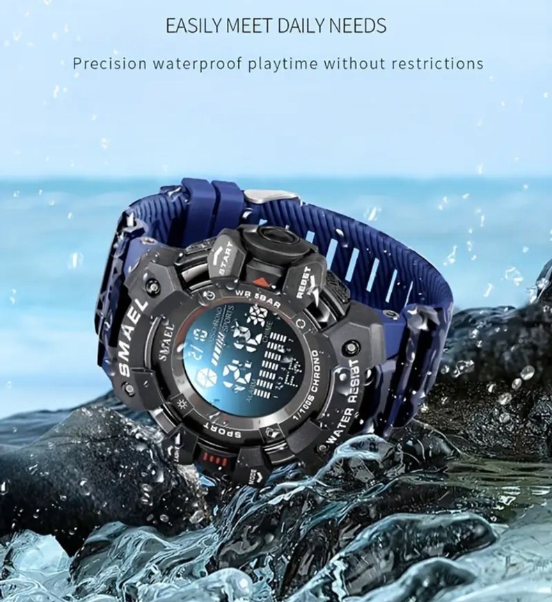SMAEL OUTDOOR ERKEK SAAT DARBE VE SUYA DAYANIKLI SIFIR - Görsel 2