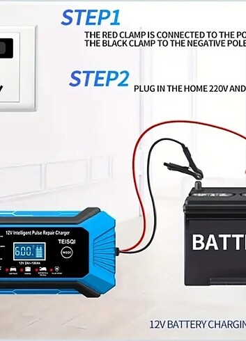 AKÜ ŞARJ VE ONARIM CİHAZI 12V 6A SIFIR - Görsel 5