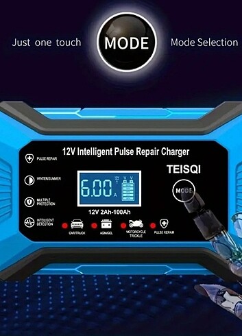 AKÜ ŞARJ VE ONARIM CİHAZI 12V 6A SIFIR - Görsel 8