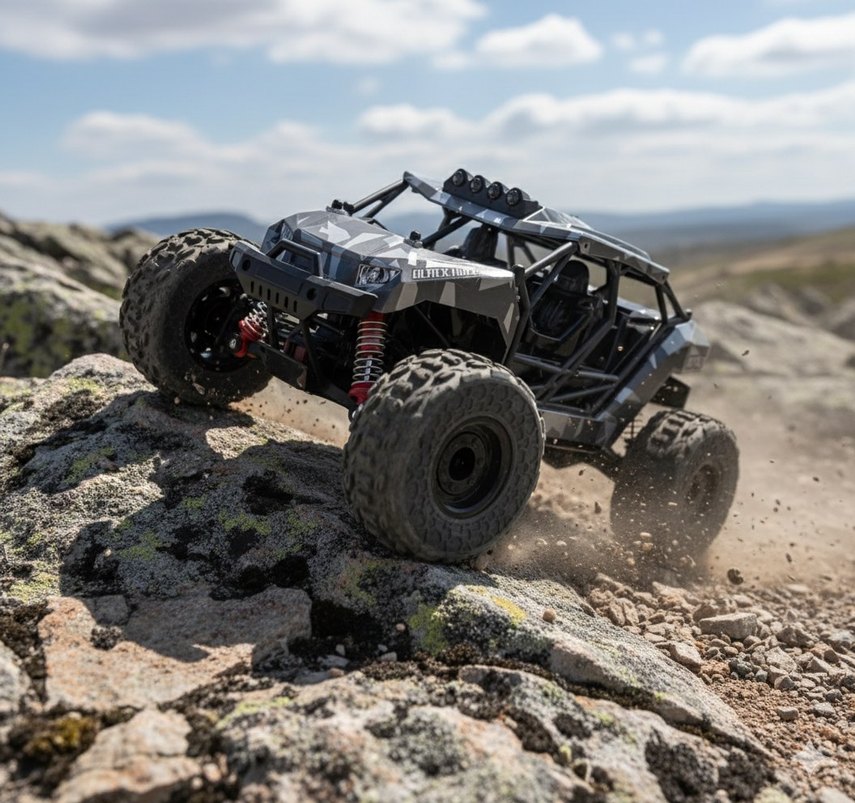 RC ARABA YÜKSEK HIZ SERVOLU POFESYONEL 4X4 LED FAR - Görsel 4