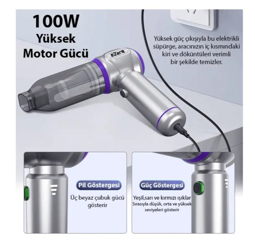 ARAÇ İÇİ SÜPÜRGE& HAVA ÜFLEME MAKİNESİ ÇOK BAŞLIKLI - Görsel 4