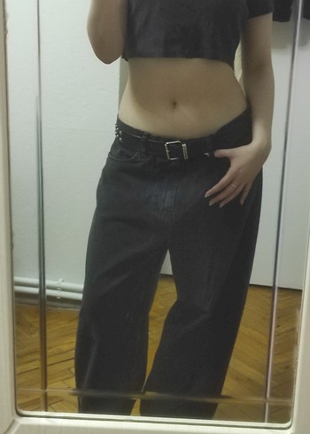 BDG Jean siyah baggy pantolon - Görsel 2