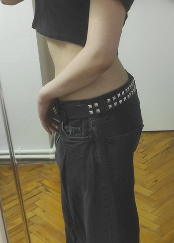 BDG Jean siyah baggy pantolon - Görsel 3