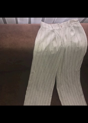 Diğer Bej Çizgili kadın yelek ile pantolon takımı