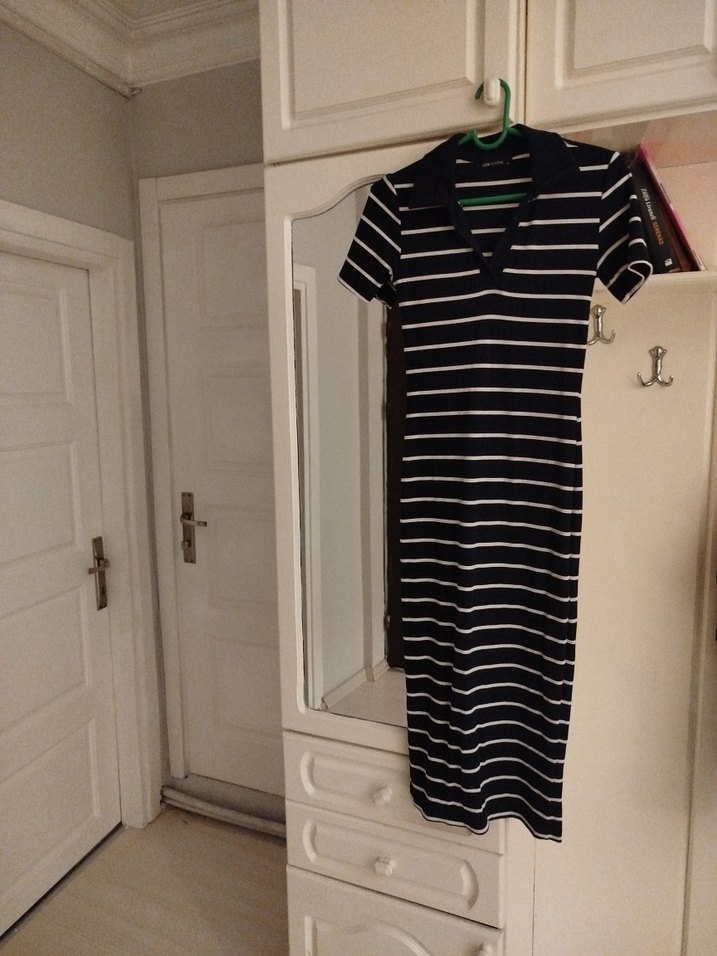 Çizgili Kadın Elbise - Görsel 2