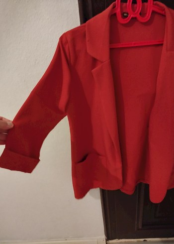 Kırmızı Midi Kadın Ceket - Görsel 3