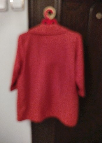 Kırmızı Midi Kadın Ceket - Görsel 7