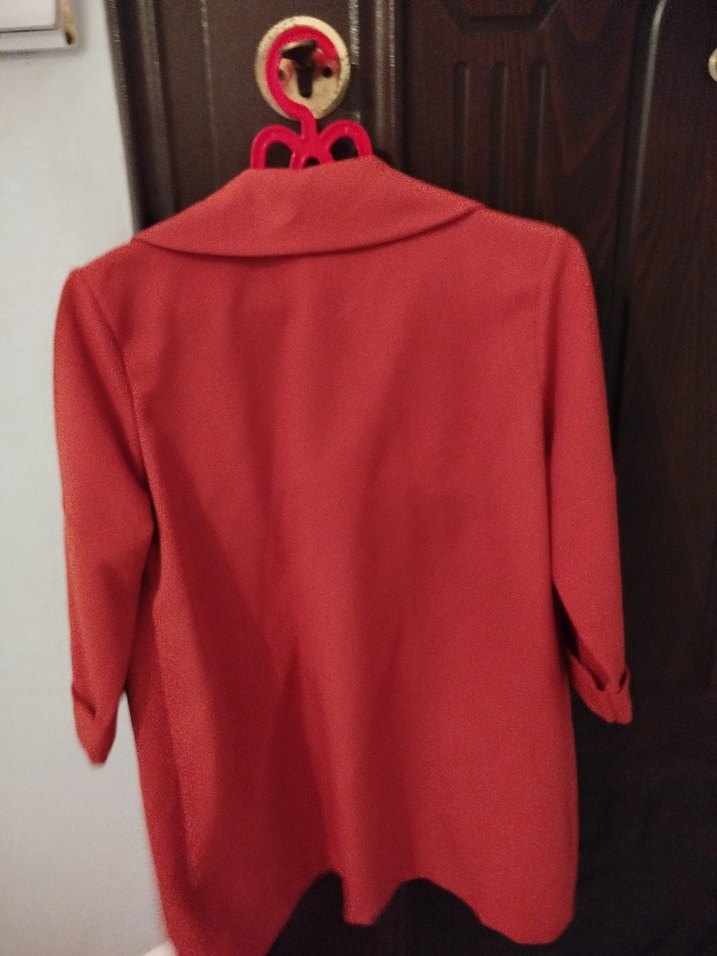 Kırmızı Midi Kadın Ceket - Görsel 4