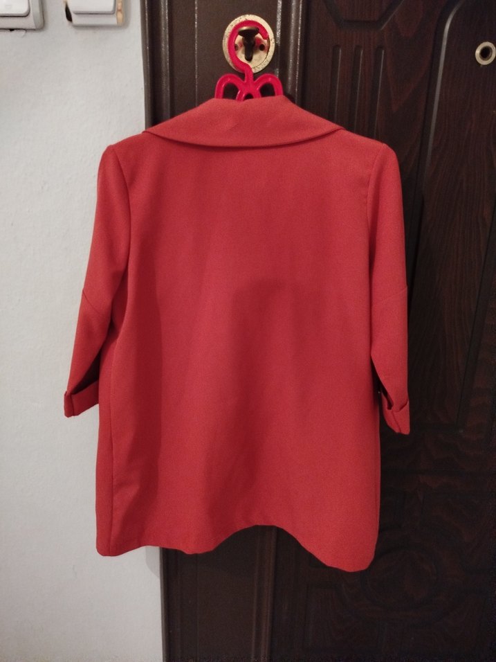 Kırmızı Midi Kadın Ceket - Görsel 5