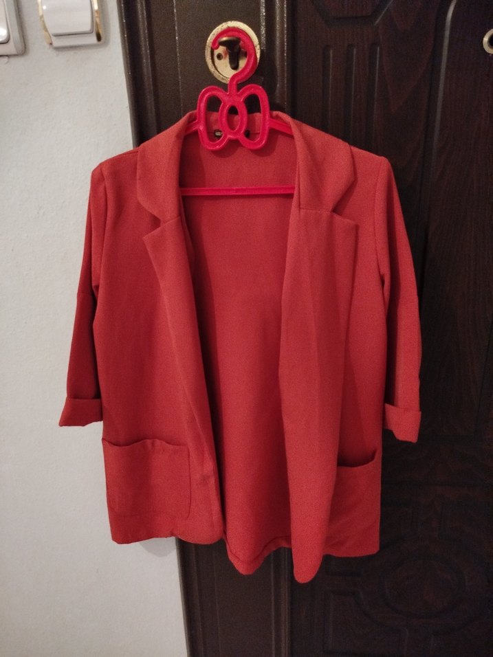Kırmızı Midi Kadın Ceket - Görsel 2