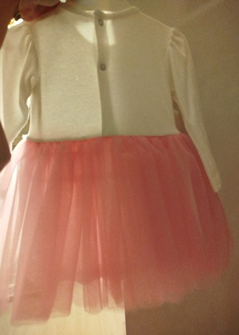 Pembe Dantel Detaylı Uzun Kollu Kız Elbisesi - Görsel 5