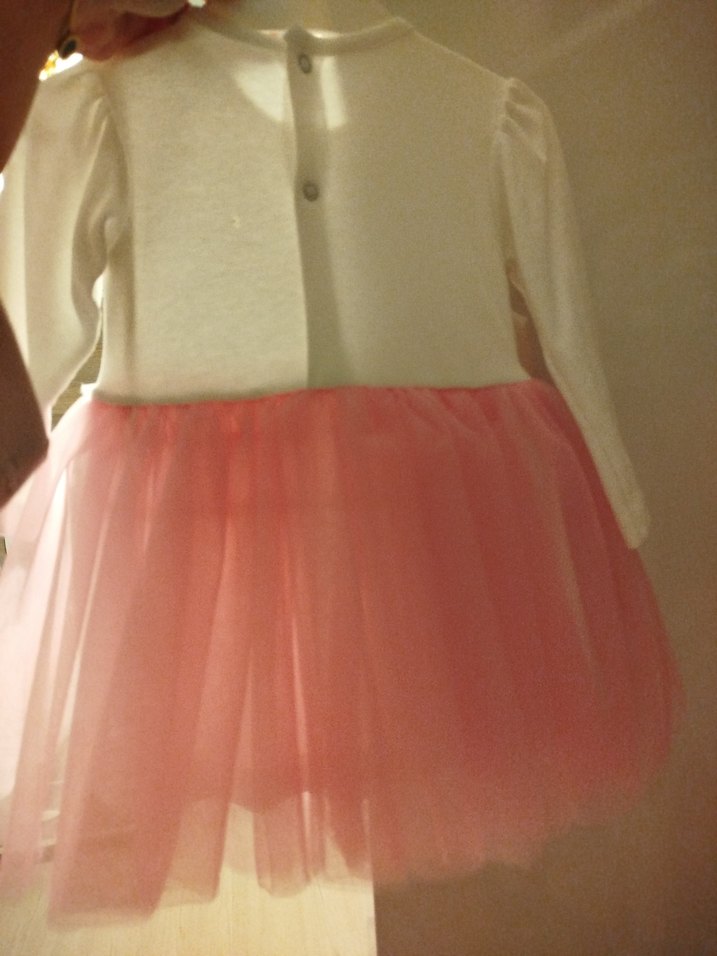 Pembe Dantel Detaylı Uzun Kollu Kız Elbisesi - Görsel 5