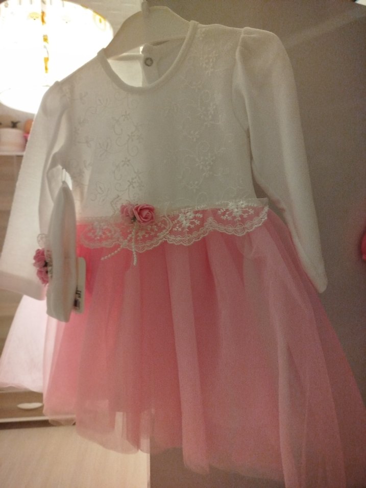 Pembe Dantel Detaylı Uzun Kollu Kız Elbisesi - Görsel 4