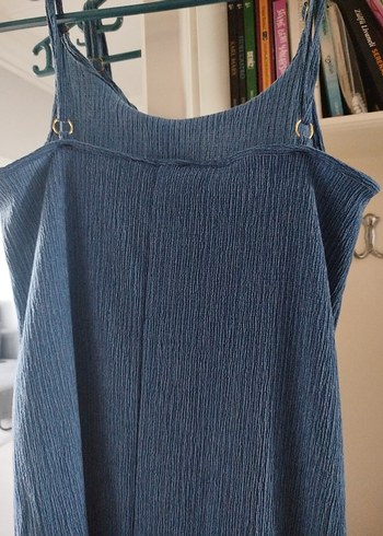 Kadın Lacivert Askılı Midi Elbise - Görsel 5