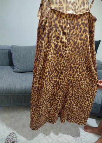 Leopar Desenli Elbise - Görsel 7