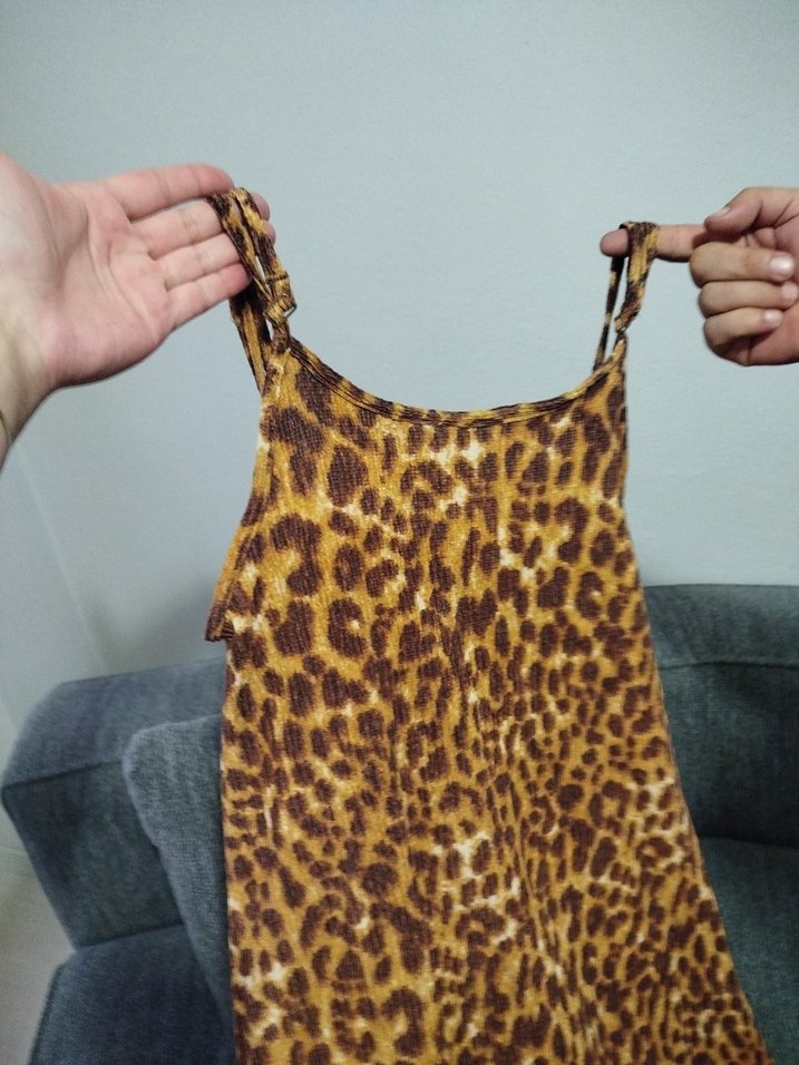 Leopar Desenli Elbise - Görsel 4