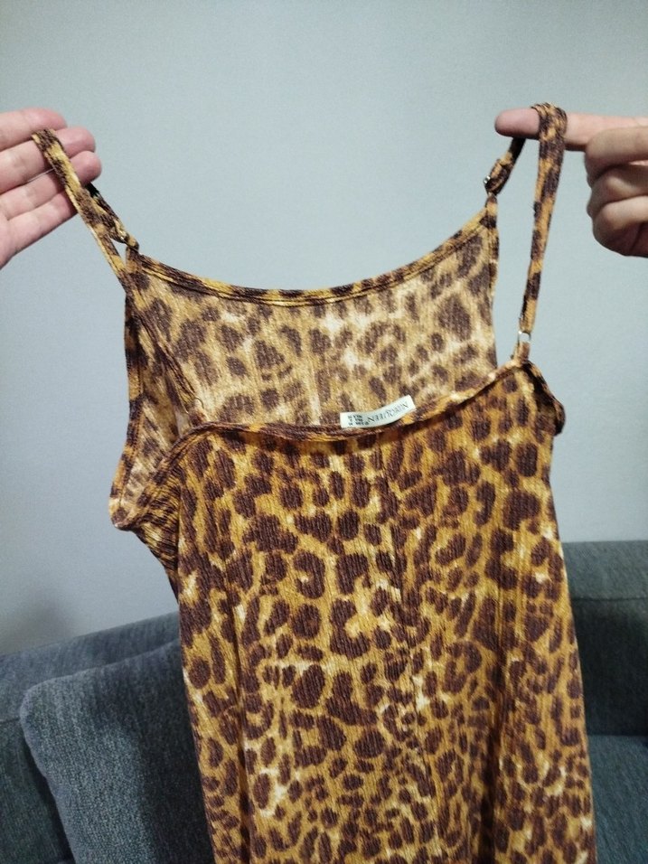 Leopar Desenli Elbise - Görsel 5